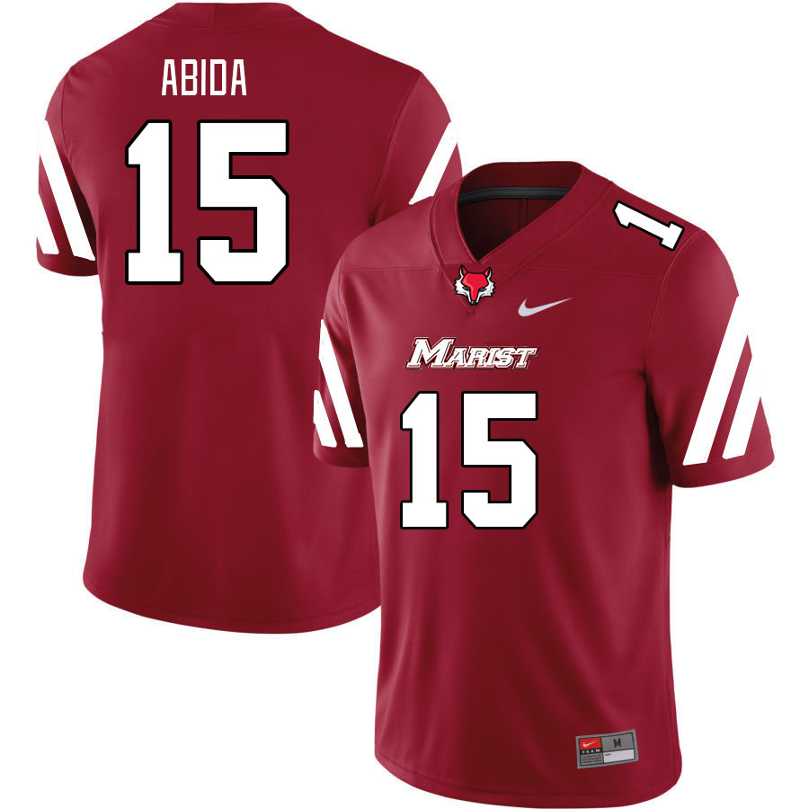 Men-Youth #15 Noah Abida Marist Red Foxes 2023 College Football Jerseys Stitched Sale-Red